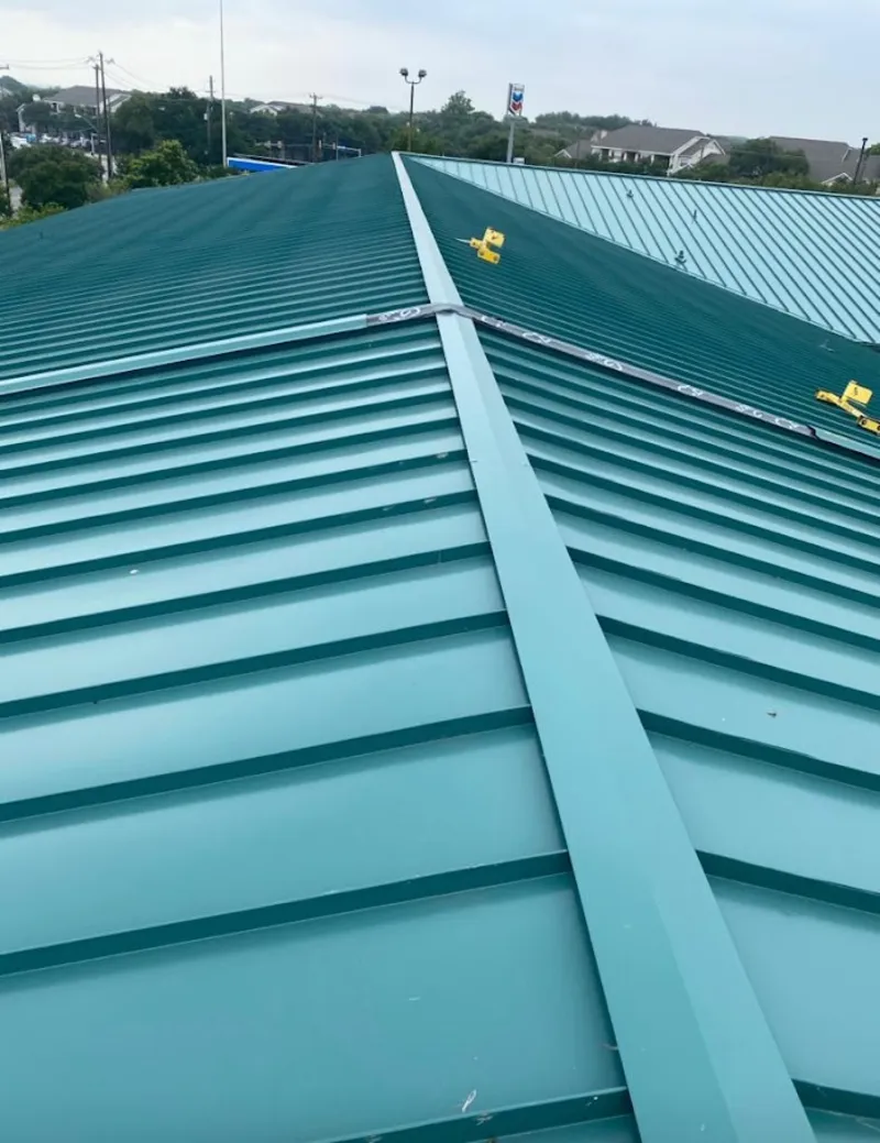 Green commercial metal roof ridge and valley for Metal Roof Repair in Sparks